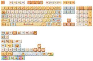 Akko PBT Keycaps Set, Capybara Keycap MAO Profile 142-Key Keycaps for Mechanical Keyboards