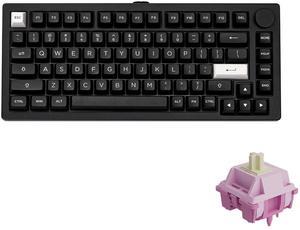 MONSGEEK M1 V5 VIA Aluminum Mechanical Keyboard 75% Quick Release Gaming Keyboard with Knob 8000 mAh RGB Hot-swappable Pre-lubed Creamy Purple Switch