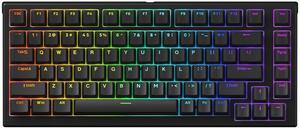 Monsgeek Rapid Trigger Gaming Keyboard with Magnetic Switches, 75% Wired Mechanical Keyboard MG75S HE Black Shine-through 8k Magnetic Switch (Kailh Pink Magnetic)