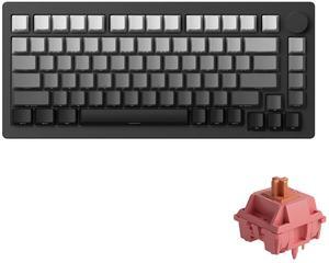 MonsGeek M1W V3 VIA Aluminum Mechanical Keyboard 75% RGB Hot-swappable Gaming Keyboard with Knob, 6000 mAH RGB Gradient Black with PBT Double Shot Keycaps Rosewood Switch