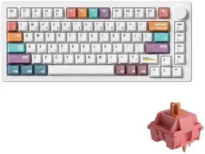 MONSGEEK M1 V5 VIA Aluminum Mechanical Keyboard 75% Quick Release Gaming Keyboard with Knob 8000 mAh RGB Hot-swappable Pre-lubed Rosewood Switch