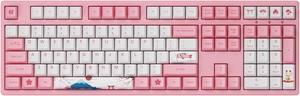 Akko World Tour Tokyo 108Key R1 Wired Pink Mechanical Gaming Keyboard Programmable with OEM Profiled PBT DyeSub Keycaps and NKey Rollover MacWin Compatible Akko Cream Yellow Switch