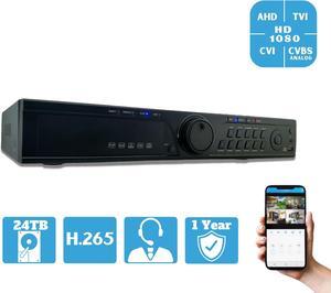 Evertech H.265 HD 32 Channel Surveillance Digital Video Recorder for AHD TVI CVI Analog Camera DVR with 24TB Hard Drive for Continuous Recording