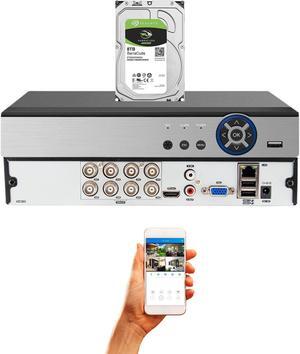 Evertech 8 Channel 8TB HDD H.265 Surveillance Security Camera Video Recorder with Remote View Motion Detection