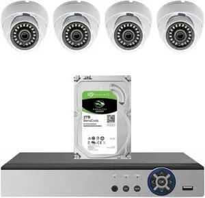 Evertech 8 Channel 2TB Surveillance Camera System with (4) 1080P HD Indoor Outdoor CCTV Dome Security Cameras