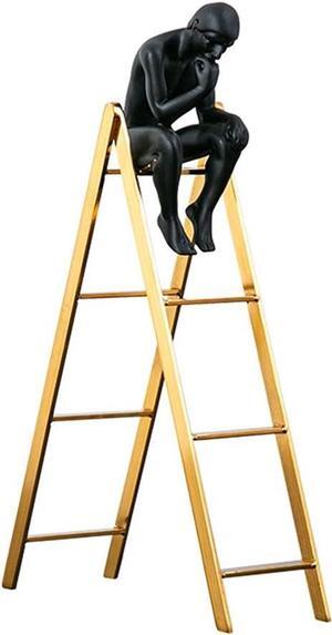 Anyhouz 30cm Man Sitting on a Ladder Tabletop Home Decor
