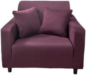 Anyhouz 1 Seater Sofa Cover Plain Bean Paste Red Style and Protection For Living Room Sofa Chair Elastic Stretchable Slipcover