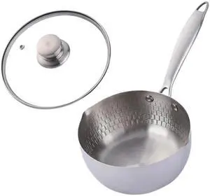 Anygleam Stock Pot Silver Non-Stick Stainless Steel Kitchen Snow Pan Noodle Soup with Lid Cooker Universal Cookware