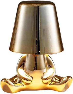 Anyhouz Hotel Lightning Lamp Rechargeable Gold Little Man Sitting Front Position Table Lamp