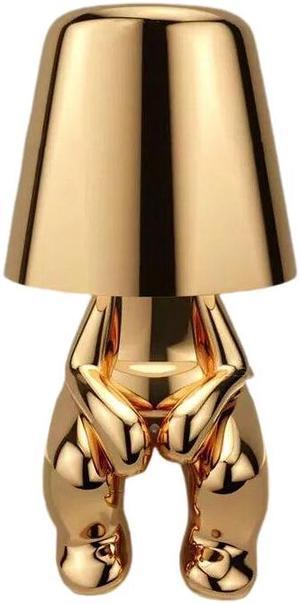 Anyhouz Hotel Lightning Lamp Rechargeable Gold Little Man Sitting Position Table Lamp