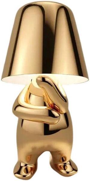 Anyhouz Hotel Lightning Lamp Rechargeable Gold Little Man Thinking Position Table Lamp