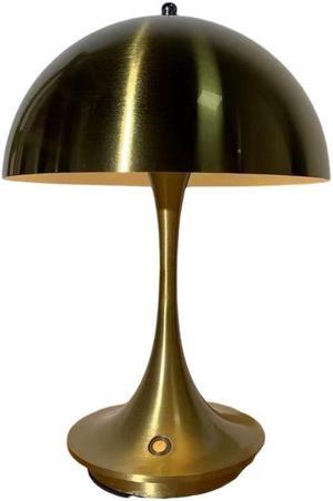 Anyhouz Luxury Lamp Gold Mushroom Home Decor Wirless Rechargeable Table Accents