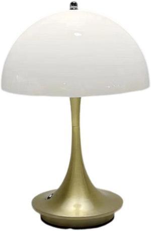 Anyhouz Luxury Lamp Gold Body Mushroom Home Decor Wirless Rechargeable Table Accents