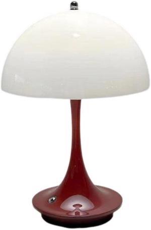 Anyhouz Luxury Lamp Red Body Mushroom Home Decor Wirless Rechargeable Table Accents