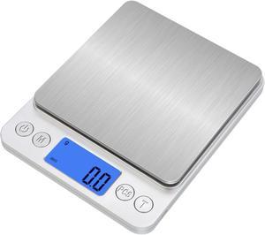 Anygleam Silver Rechargeable Stainless Kitchen Scale 10Kg Measure Digital Display