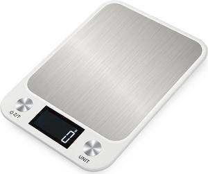 Anygleam White Stainless Kitchen Scale 15Kg Measure Digital Display