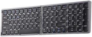 Anymob Bluetooth Keyboard Black Foldable Ergonomic Compact Wireless Computer Laptop Keys