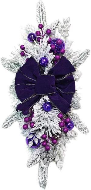 Anyhouz Christmas Wreath Violet Luminescent Ribbon Hanging Ornaments