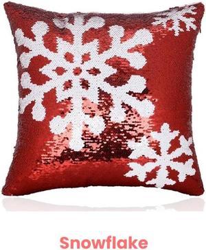 Anyhouz Christmas Pillow Cover Snowflake Seat Soft Throw Pillow