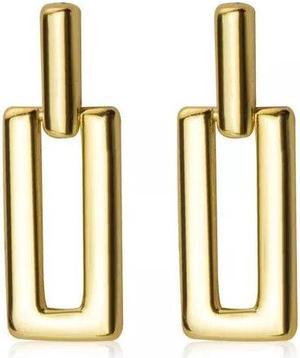 Anyco Fashion Earrings Gold Trendy Geometric Square Stud Jewelry