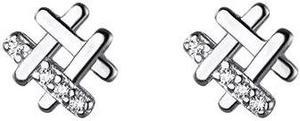 Anyco Fashion Earrings Silver 925 Sterling Personality Geometric Pave Zircon Jewelry