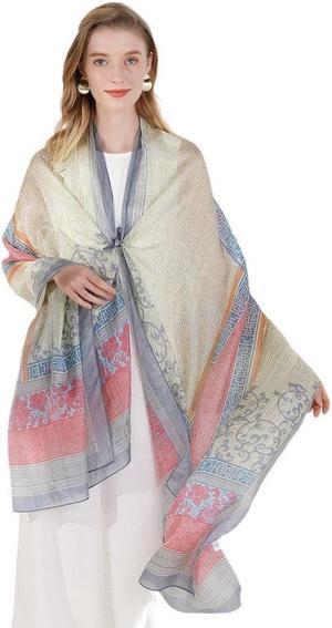 Anyyou 100% Mulberry Silk White Long Scarf Blanket Shawl Wear Face Shield Foulard