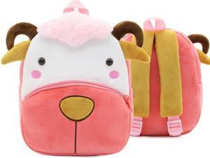 Anykidz 3D Pink Sheep School Backpack Cute Animal With Cartoon Designs Children Toddler Plush Bag For Baby Girls and Boys