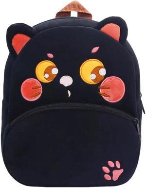 Anykidz 3D Black Cat Kids School Backpack Cute Cartoon Animal Style Children Toddler Plush Bag Perfect Accessories For Boys and Girls