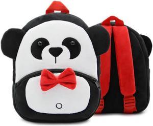 Anykidz 3D Black Panda Kids School Backpack Cute Cartoon Animal Style Children Toddler Plush Bag Perfect Accessories For Boys and Girls