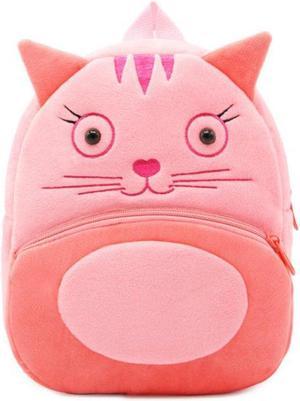 Anykidz 3D Pink Cat Kids School Backpack Cute Cartoon Animal Style Children Toddler Plush Bag Perfect Accessories For Boys and Girls