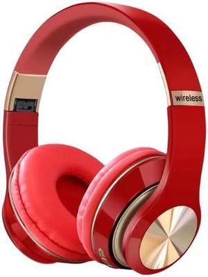 Anymob Headphone Red T5 Bluetooth Wireless Noise Canceling With Microphone Headsets