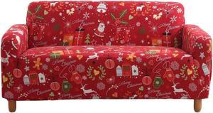 Anyhouz Sofa Cover Red 3 Seater Festive Christmas Design Stretchable  Slipcover