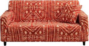 Anyhouz Sofa Cover Red 4 Seater  Printed Christmas Design Non Slip Stretchable Slipcover