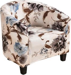 Anyhouz Chair Cover Beige Floral Print Dust Proof Tub Slipcover Home Decor