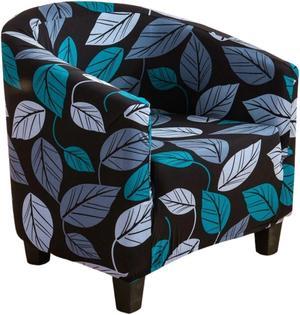 Anyhouz Chair Cover Black Leaf Design Dust Proof Tub Slipcover Home Decor