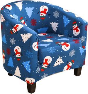 Anyhouz Chair Cover Blue Christmas Design Dust Proof Tub Slipcover Home Decor