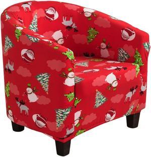 Anyhouz Chair Cover Red Christmas Design Dust Proof Tub Slipcover Home Decor