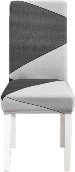 Anyhouz Chair Cover Gray Geometric Elastic Slipcover Dining Decor