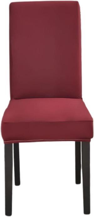 Anyhouz Chair Cover Maroon Plain Elastic Christmas Slipcover Dining Decor