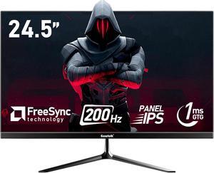 Gawfolk 24.5-inch lPs PC 200Hz Gaming Monitor, FHD 1080p Screen, 1ms Bezel-less, Freesync, 99% sRGB, 16:9, GTG 5.8, HDR, 178-corner Viewing Angle, HDMl, DisplayPort, Compatible with 75 * 75MM Wall Mou