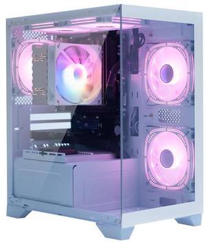 Gawfolk - Gaming Desktop - AMD Riptide 7 5700G (8-core 3.8GHz up to 4.60GHz) - 32GB DDR4 RAM - 1TB SSD M.2 NVMe - Windows 11 Home -WIFI6+ Bluetooth Gaming PC White White