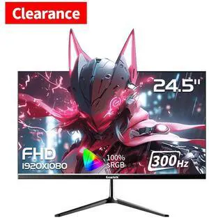 GAWFOLK 24.5" 300Hz Gaming Monitor, IPS FHD 1080P, Built-in Speakers, 1ms, Adaptive Sync, 178° Viewing Angle, HDMI/DP, Wall Mountable & Arm Compatible, Black GAWFOLK 24.5" 300Hz Gaming Monitor, IPS FHD 1080P, Built-in Speakers, 1ms, Adaptive Sync, 178° Viewing Angle, HDMI/DP, Wall Mountable & Arm Compatible, Black