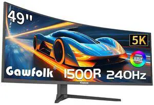 Gawfolk 49 Inch Ultrawide Curved Gaming Monitor, 1500R DQHD 5120×1440 PC Screen, 240Hz ,PIP/PBP,RGB,with AMD FreeSync & G-Sync, 1ms ,Height Adjustable Ultra-Wide Computer Screen Gawfolk 49 Inch Ultrawide Curved Gaming Monitor, 1500R DQHD 5120×1440 PC Screen, 240Hz ,PIP/PBP,RGB,with AMD FreeSync & G-Sync, 1ms ,Height Adjustable Ultra-Wide Computer Screen