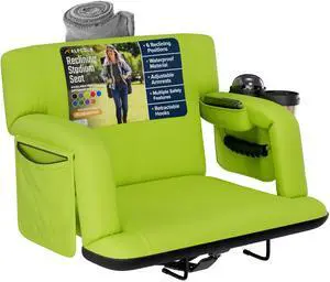 Reclining Stadium Seats for Bleachers with Back Support  Wide Bleacher Chair Cushion, Armrests, Large Pockets, and Multiple Safety Features  Best Stadium Seat Chairs for Camping, Kayak Backs & More