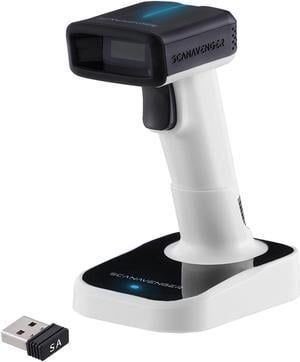 ScanAvenger Wireless Portable 1D&2D with Stand Bluetooth Barcode Scanner: Hand Scanners with Vibration, Cordless, Rechargeable Scan Gun for Inventory - USB Bar Code/QR Reader