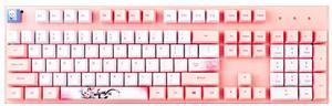 NINGMEI Gk91 Gaming Mechanical Keyboard With Black Switch, Pink Wired Keyboard 104-key Full Anti-ghosting Pbt Keycap, Suitable For Gaming And Office