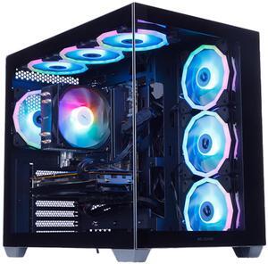 MLOONG Gaming PC, AMD Ryzen 5 5500 4.2 GHz, AMD Radeon RX 6600 8GB Desktop Computer, 1TB NVMe SSD, 16GB DDR4 3200MHz,  Air Cooled Prebuilt,650W PSU, Windows 11 Home Gamer PC, Black