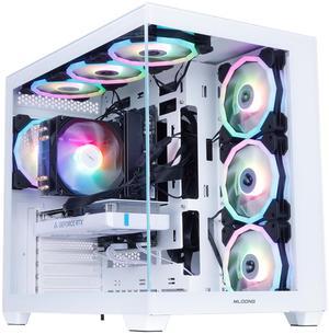 Mloong Gaming PC Desktop, AMD Ryzen 7 8700F 4.1 GHz (5.0Ghz Turbo), NVIDIA RTX 5060ti 8GB GDDR7, 1TB Gen4 NVMe SSD, 32GB 6000Mhz DDR5 RAM, 650W PSU, Wi-Fi, Win 11 Home Prebuilt PC, White