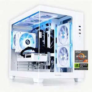 Mloong Gaming PC Desktop, AMD Ryzen 7 8700F 4.1 GHz (5.0Ghz Turbo), NVIDIA RTX 5060 Ti 8GB GDDR7, 1TB Gen4 NVMe SSD, 32GB 6000Mhz DDR5 RAM, 650W PSU, Wi-Fi, Win 11 Home Prebuilt PC, White Mloong Gaming PC Desktop, AMD Ryzen 7 8700F 4.1 GHz (5.0Ghz Turbo), NVIDIA RTX 5060 Ti 8GB GDDR7, 1TB Gen4 NVMe SSD, 32GB 6000Mhz DDR5 RAM, 650W PSU, Wi-Fi, Win 11 Home Prebuilt PC, White