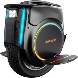 INMOTION V12 Electric Unicycle, 2500W Powerful Motor, 43.5 Mph Max Speed, 100 Miles Long Range, 16" All Terrain Wheel, 35°Max Slope, Self-balancing One Wheel with LCD Touchscreen, Dark black